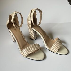 Kaanas Raffia Heel Sandal In Natural Size 38 US 8